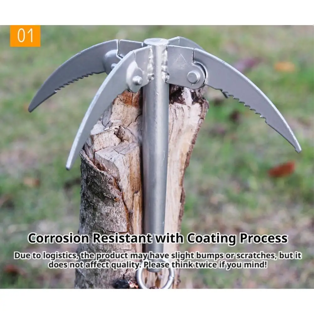Outdoors Grappling Hook Survival Tool With Rope Folding Boats Anchor Sturdy Durable For Small Boat Canoes Fishing Supplies view 5