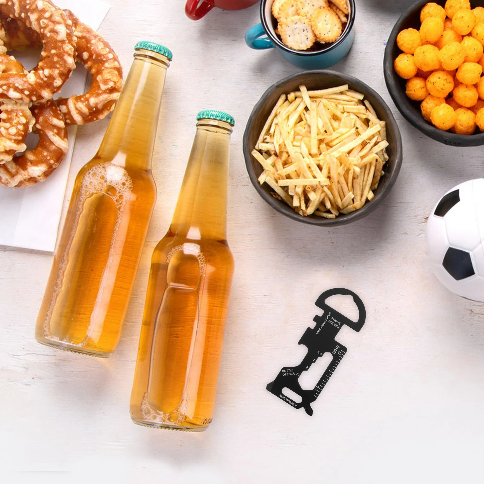 

Multi-Function Tool Card Keychain Portable Beer Bottle Opener Compact Stainless Steel Outdoor Hiking Camping Travel