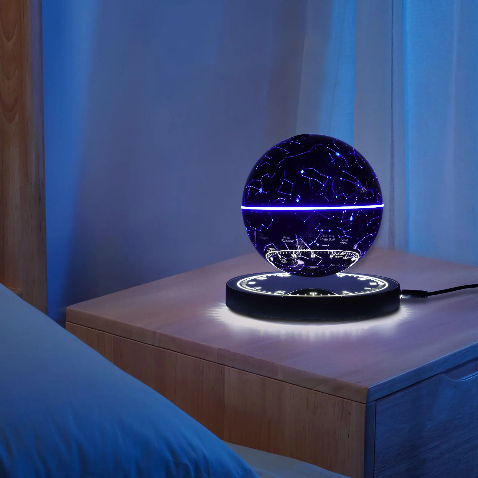 

6Inch 3D 16 Colors Magnetic Levitating Auto-Rotating Floating Globe With LED Light 5W for Office Home Bookshelf Desk Decor