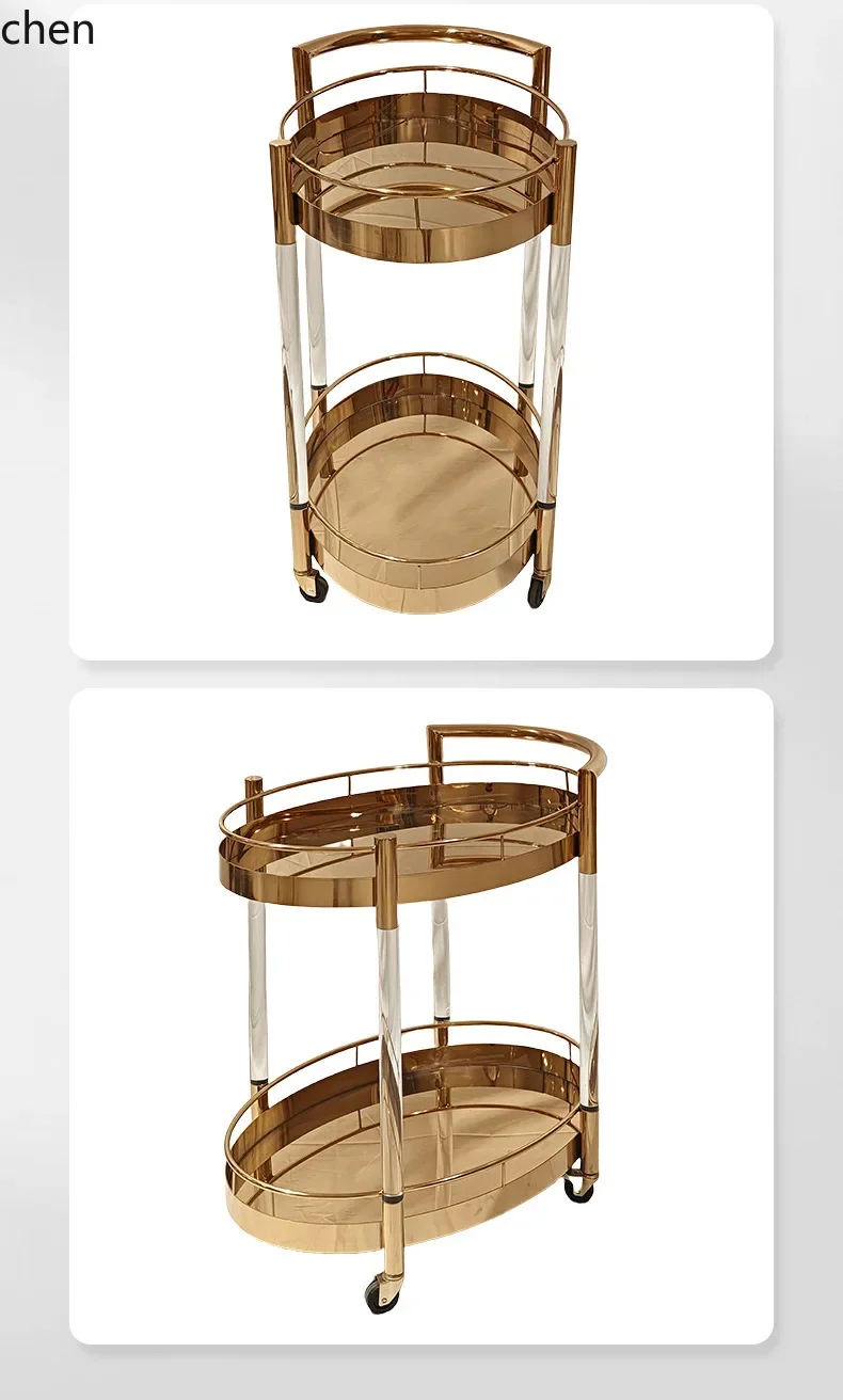 Dining Cart Hotel Restaurant Villa Beverage Cart Snack Two-Layer Multi-Functional Dining Cart