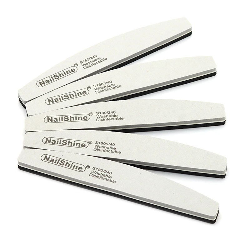 New 5PCS High Quality Sponge Nail File Buffer Sanding Washable Manicure Tool 180/240 Grit Sandpaper Nail Care Polishing Files