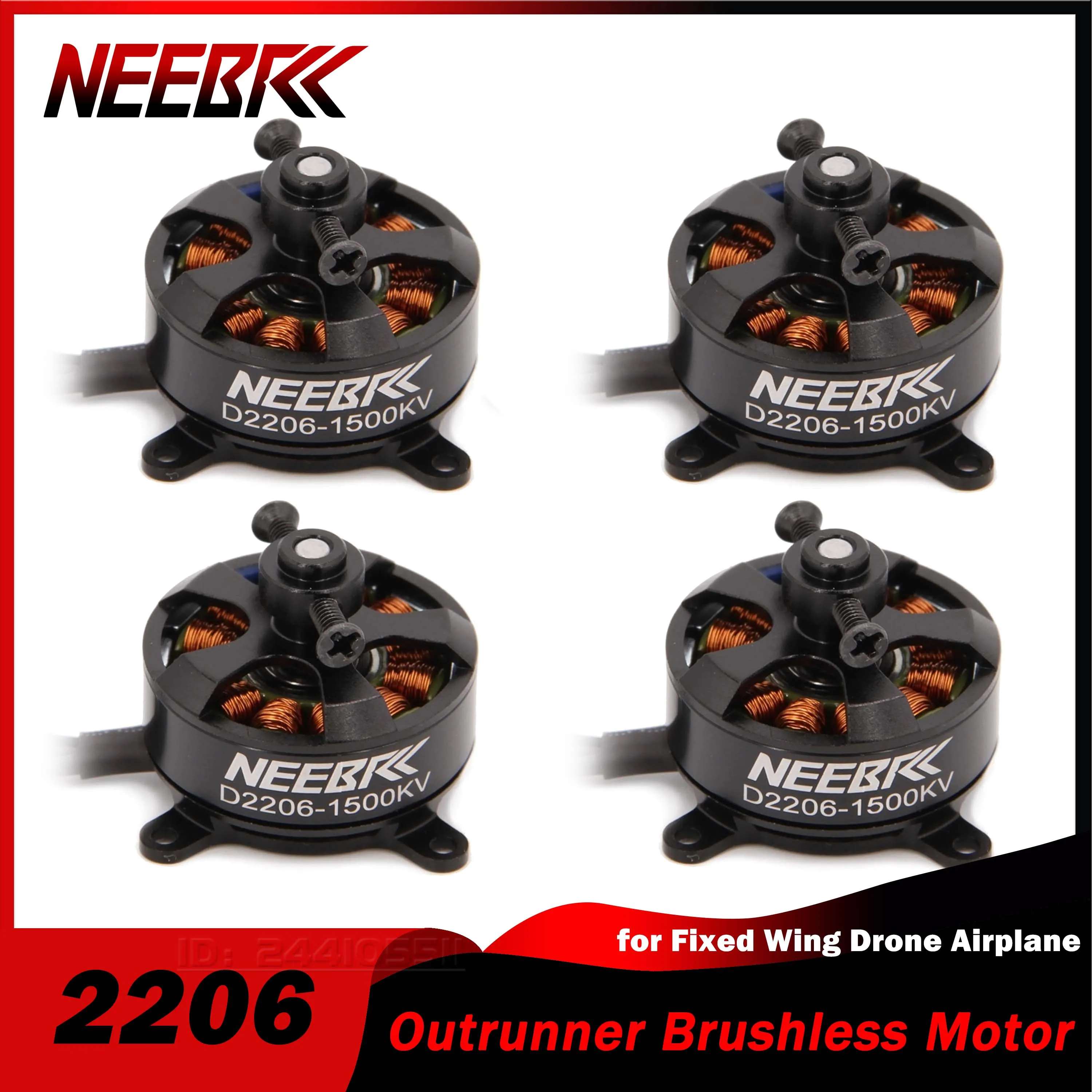 

NEEBRC 2206 RC FPV Brushless Motor 1500KV 2-3S for Fixed Wing Drone Aircraft Quadcopter Multicopter UAV ESC Speed Controller Toy