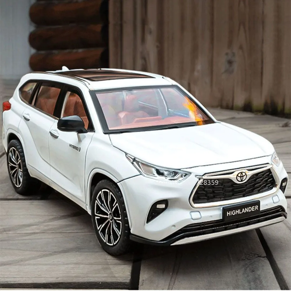 Maßstab 1:24 Highlander RAV4 Spielzeugmodell Miniaturautos Legierung Druckguss Sound Licht Türen geöffnet Zurückziehen Stoßdämpfung Jungen Geschenke – Detail 1