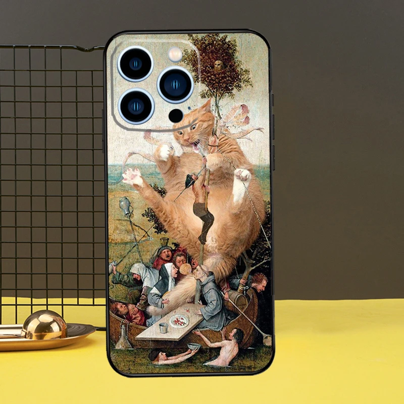 Hieronymus Bosch Kunst Malerei Handyhülle für iPhone 11 12 13 14 16 15 Pro Max Mini 7 8 Plus X XR XS Max Cover