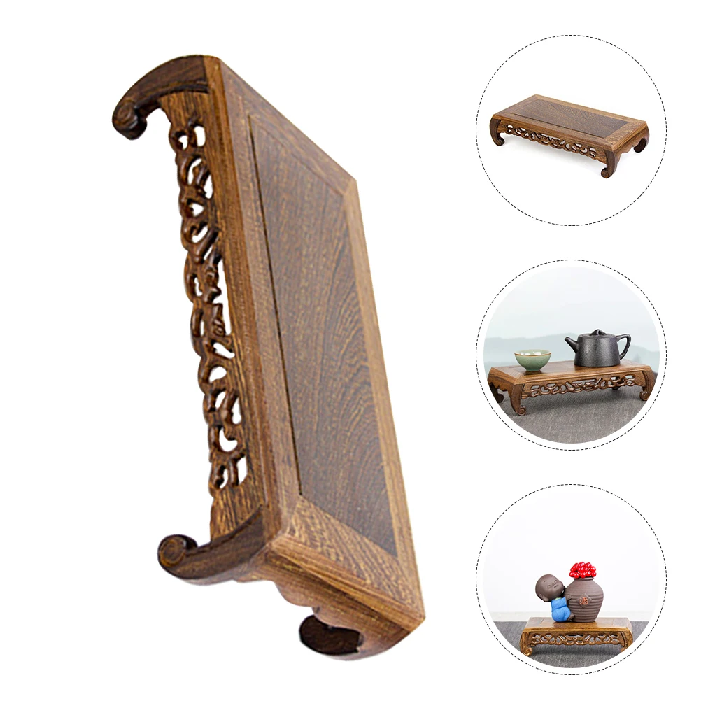 

Rectangular Chicken Wing Wood Display Stand Carved Chinese Style Vase Base Bonsai Pedestal Fishbowl Aquarium Table Lamp
