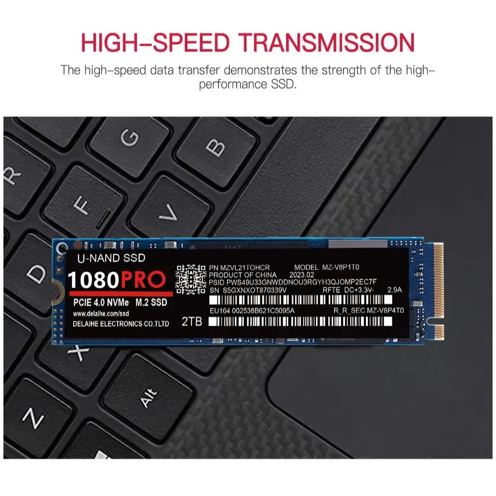 Disco rígido interno de estado sólido para laptop, SSD, M.2 2280, PCIe Gen 5.0x4 NVMe, PS5, Desktop, PC, novo, 1080PRO, 4TB, 2TB, 1TB