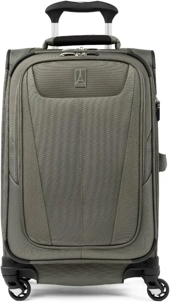 

5 Softside Expandable Carry-On Luggage with Spinner Wheels, Lightweight, 21-Inch — Slate Green