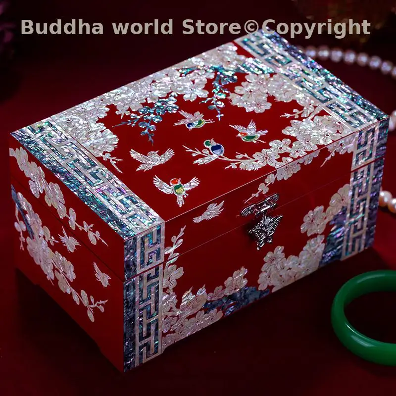 2026 High end Luxurious jewelry box 100% Handmade Inlaid shells LOVE lover gift birthday wedding Valentine Day anniversary gift