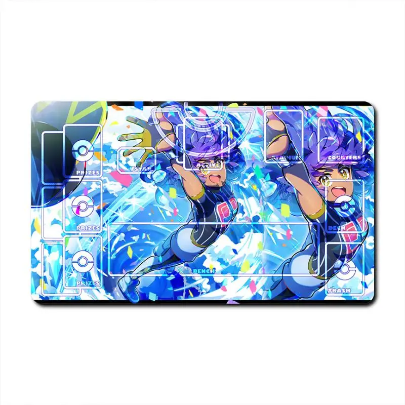 Pokemon Self Made 60X35Cm Card Mat Charizard Cynthia Garchomp Ptcg Dedicated Game Single Player Battle Anime Characters Card Pad