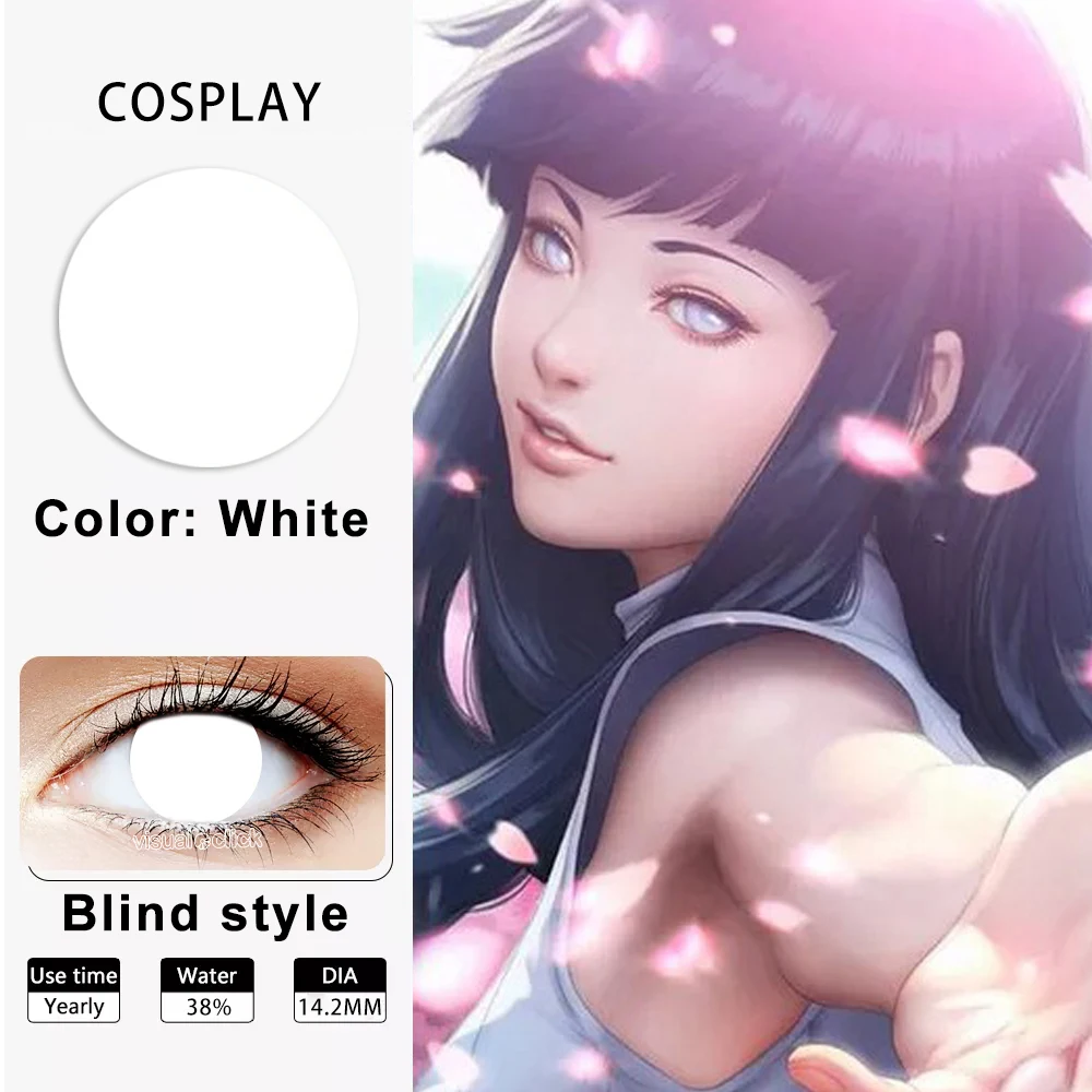 VISUASHOW Anime Cosplay Farbige Kontaktlinsen für Halbjährlichen Gebrauch 1 Paar Blind-Block Farbige Augenlinsen für Party- und Halloween-Make-up – Detail 4