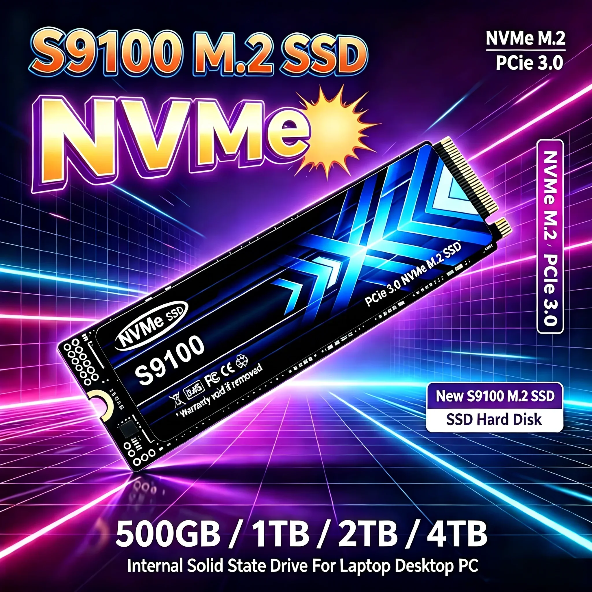 2026 New S9100 High Speed PCIe 3.0 Gen4 NVMe M 2 SSD 1TB 2TB 4TB SSD Gaming Drive For Laptop PC OEM Original