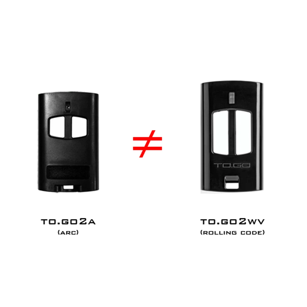 BENINCA TOGO 2A TO.GO 2A Garage Door Remote Control 433.92MHz ARC 128 Bit Greater Security