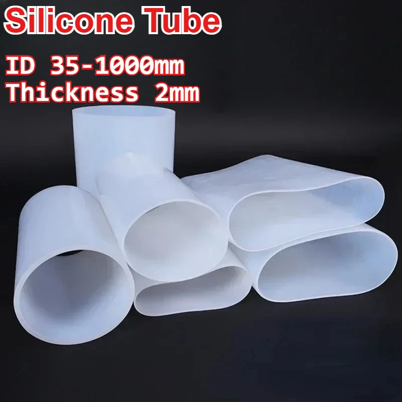 

1Meter Industrial Grade High Temp Resistant Silicone Rubber Hose Oversize Pipe Large Tube Inner Dia 35-1000mm Thickness 2mm