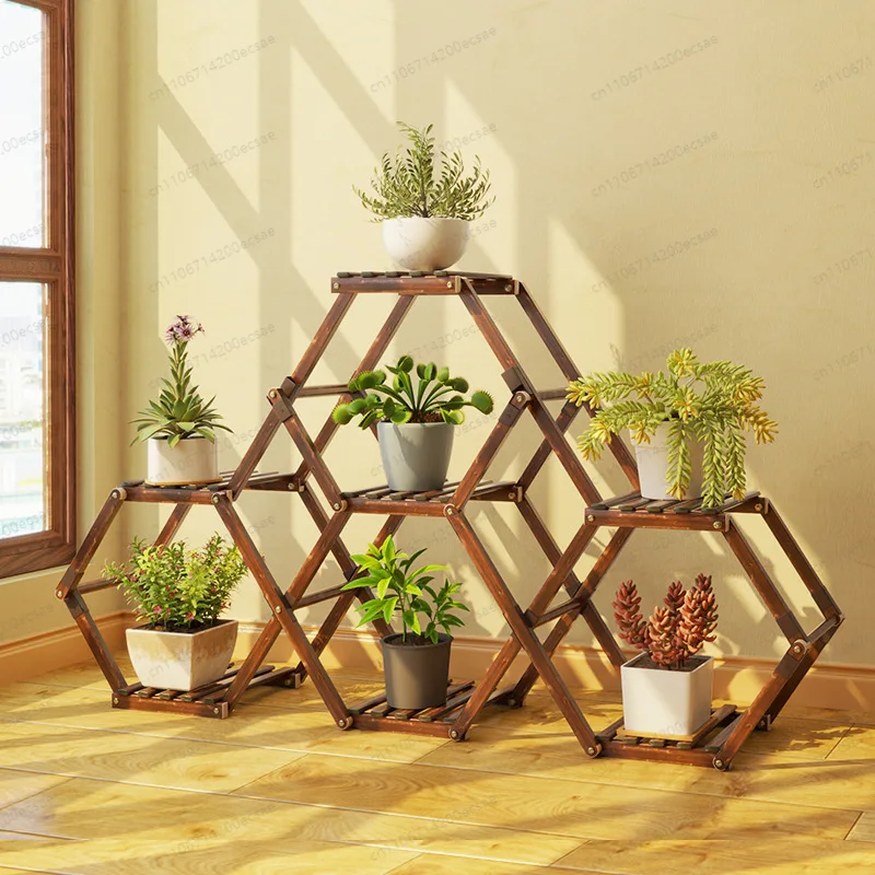 

Многоярусная подставка для цветов из массива дерева для гостиной, дома, балкона, для суккулентов