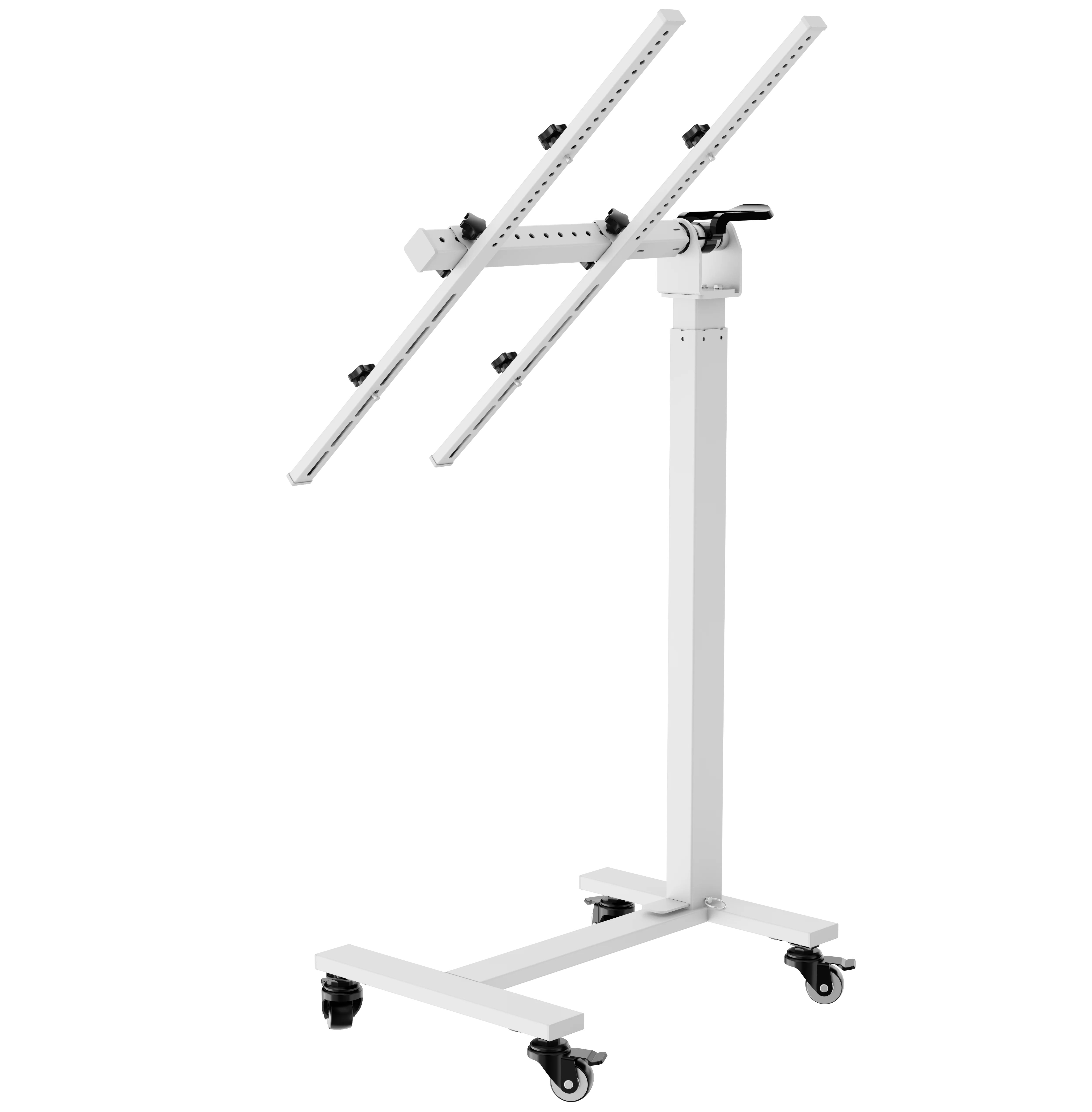 #Commercial Grade Adjustable Pneumatic Lift Floor Stand  Spring 360 Rotation Adjustable Height 90-138cm Iron Frame Body Red