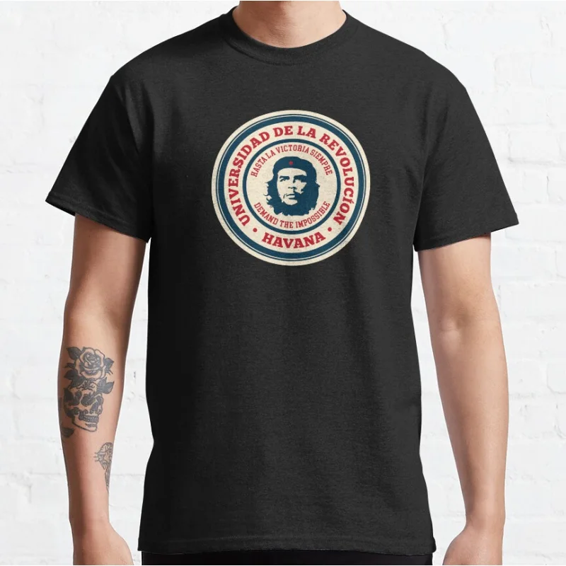 

Universidad de la Revolucion Che Guevara Retro Cuba leader gift t shirt 100% cotton print clothes Men's All size S-6XL Tops