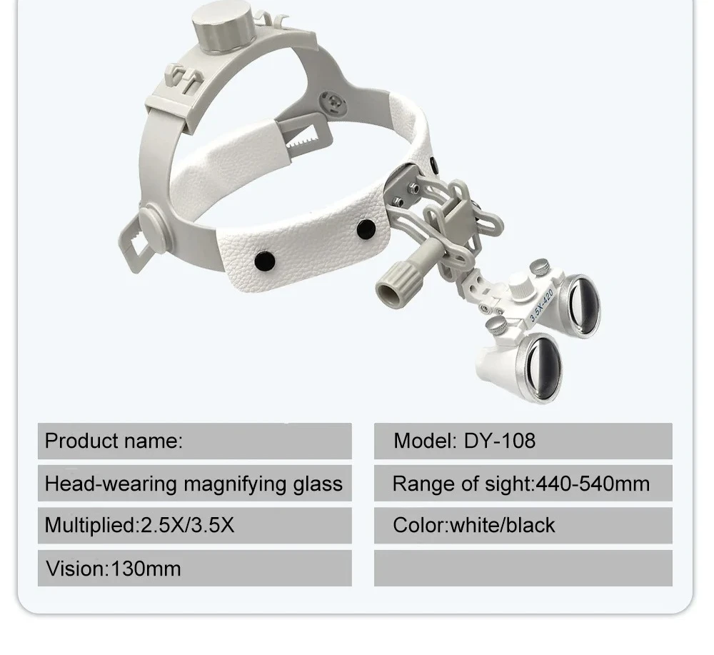 2.5X/ 3.5X  Head mounted style Magnifier Ultra-light weight Optical Loupes 320-420mm Magnifying Glass for  Surgery