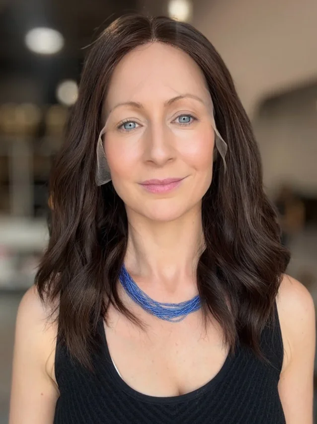 Dark Brown Short Natural Wave Lace Front Wig 13x4 HD Short Brunette Realistic Look Natural Hairline Glueless Wigs Synthetic Wear