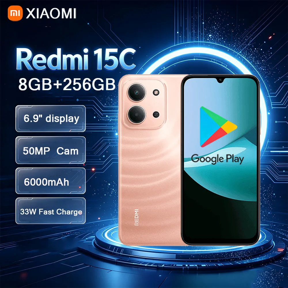 Xiaomi Redmi 15C Ultra-slim 4G Android Smartphone | 8GB+256GB, 6000mAh Battery, Fingerprint Facial Recognition, New Arrival