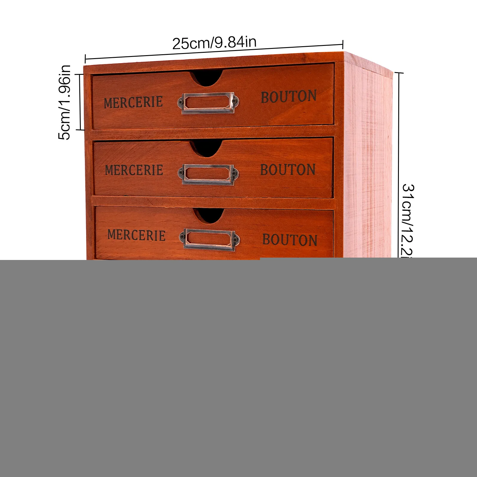 5-Drawer Desktop Organizer – Wooden, Brown. Ready To Use, Sturdy. For Teachers/Professionals, Office/Home, Easy To Clean