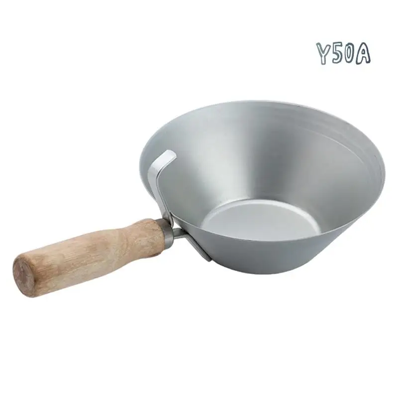 

Y50A-Metal Mud Pans With Wood Handle Heavy Duty Drywalls Plaster Mud Pans Scraping Scoops For Plastering Tools