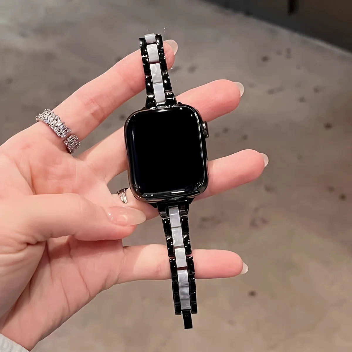 رقيقة معدنية الراتنج حزام ل سوار ساعة يد آبل 45 مللي متر 41 40 44 38 42 46 Ultra2 49 مللي متر النساء سوار iWatch سلسلة 10 9 8 7 SE 6 5 4 #6