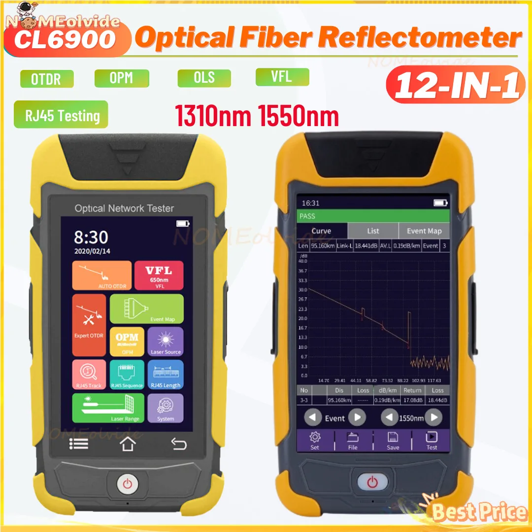 980EXP-D28 OTDR Reflectometer Mini Pro 1310nm 1550nm 28/26dB Fiber Optic Tester Instrument with OPM OLS VFL Touch Screen SC FC