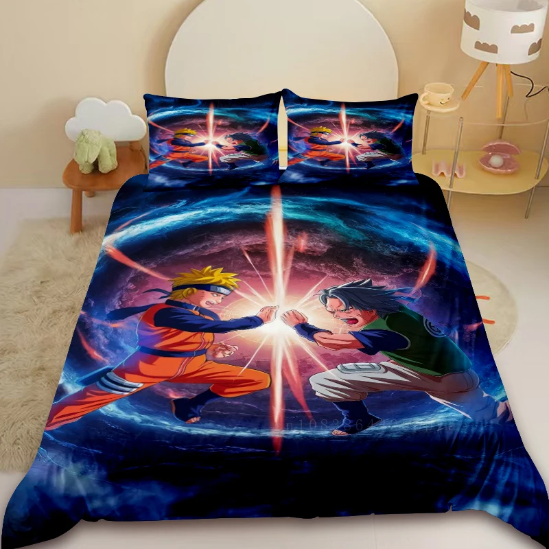 

Naruto Duvet Cover Uzumaki Naruto Cartoon Bedding Set Cool Comforter Cover for Children Boys Bedroom Decoration