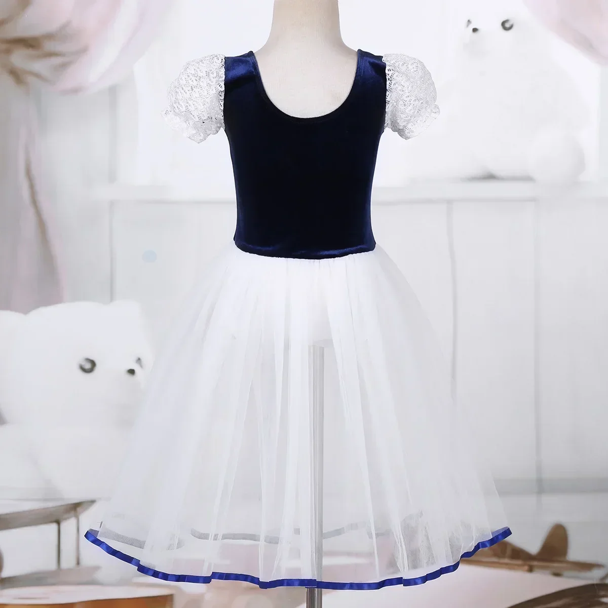 Romântico tutu giselle trajes de balé criança meninas velet longo tule patinação vestido bailarina ginástica collant patinação artística vestido