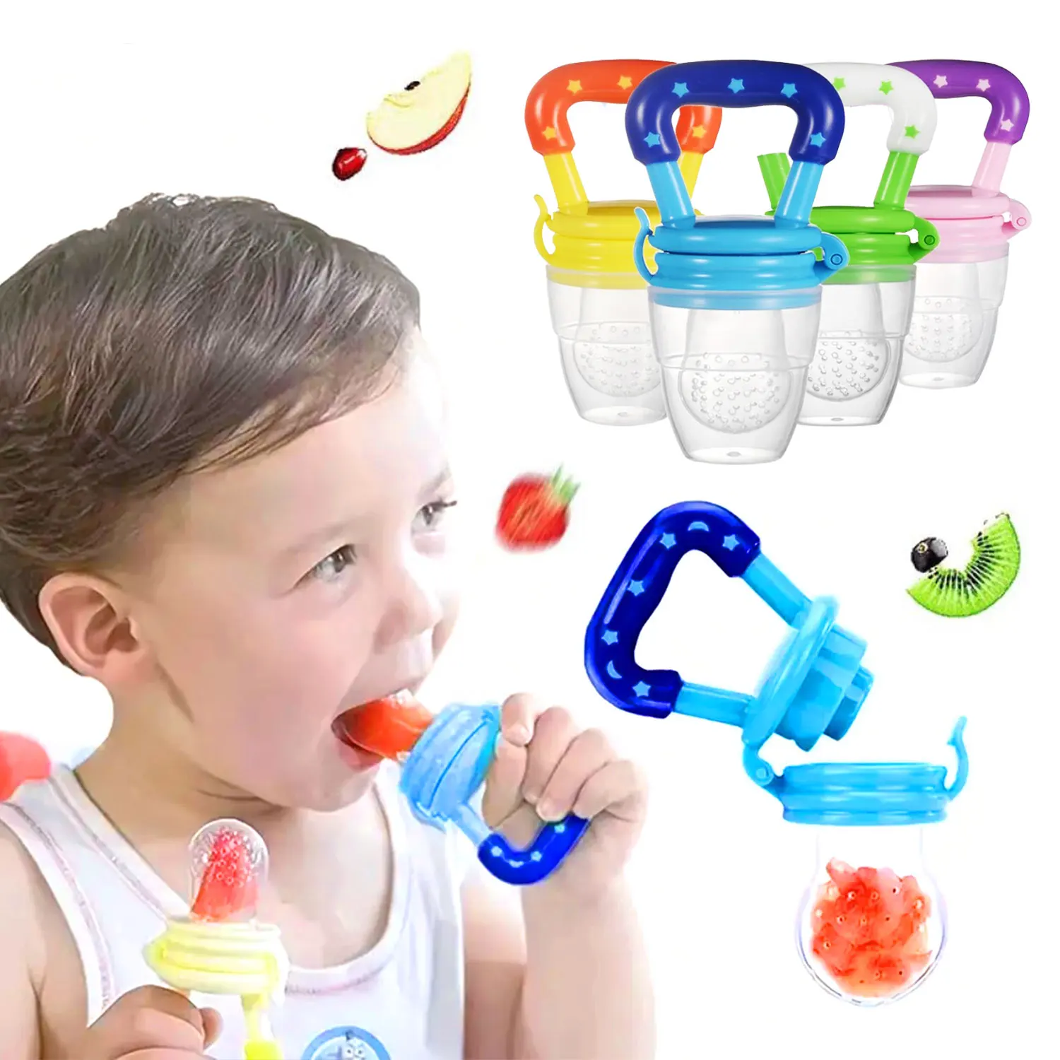 Baby vegetable and fruit bite bag, food aid for toothless babies to eat fruits, silicone bite bag, safe and reassuring