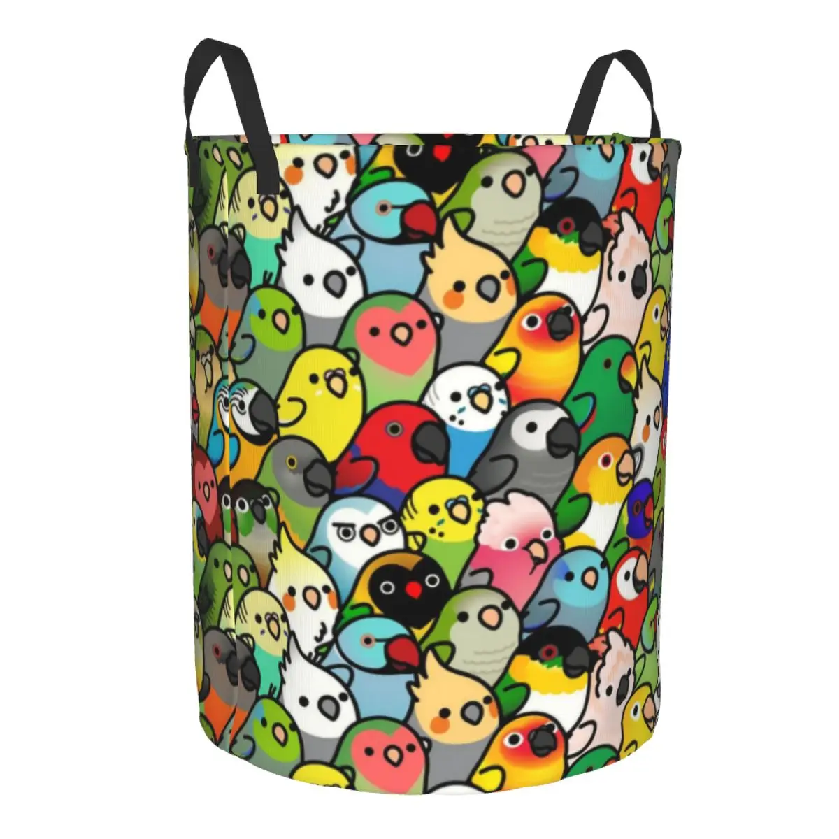 Cute Cockatiel Parrot Bird Laundry Basket Collapsible Parakeet Lovebird Toy Clothes Hamper Storage Bin for Kids Nursery