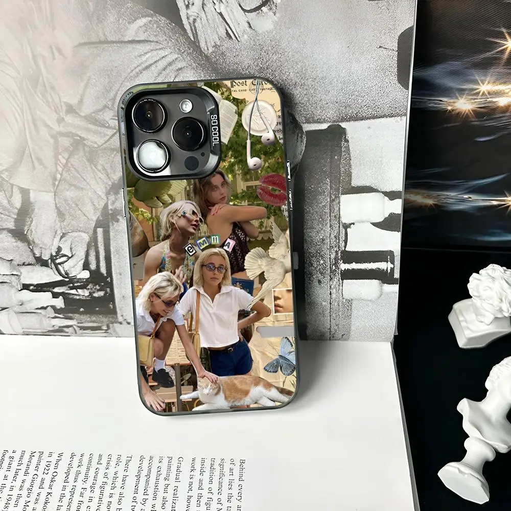 EmmaS ChamberlainS جراب هاتف ماتي ملون فضي لهاتف آيفون 16 15 14 13 12 11 Pro Max Plus XS X غطاء صلب مقاوم للصدمات