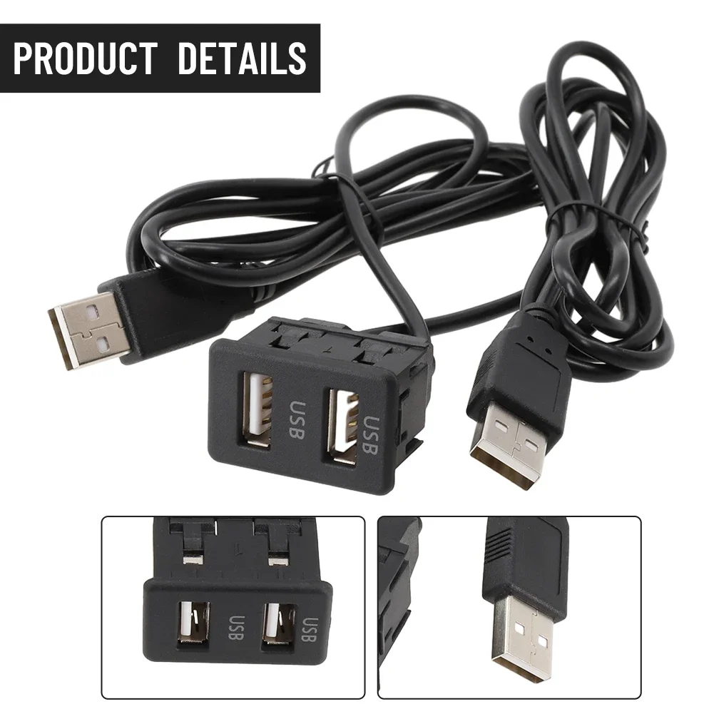 1x 150CM AUX USB USB A-Type Cable Car Dash Correct Connector Direct Installation Extension Adapter Flush Mount