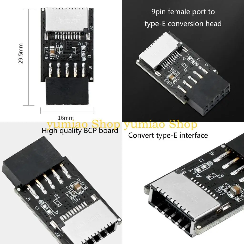 

587B Motherboard USB 2.0 9Pin to Type-E Key-A Front Connector Converter 9P to Type E