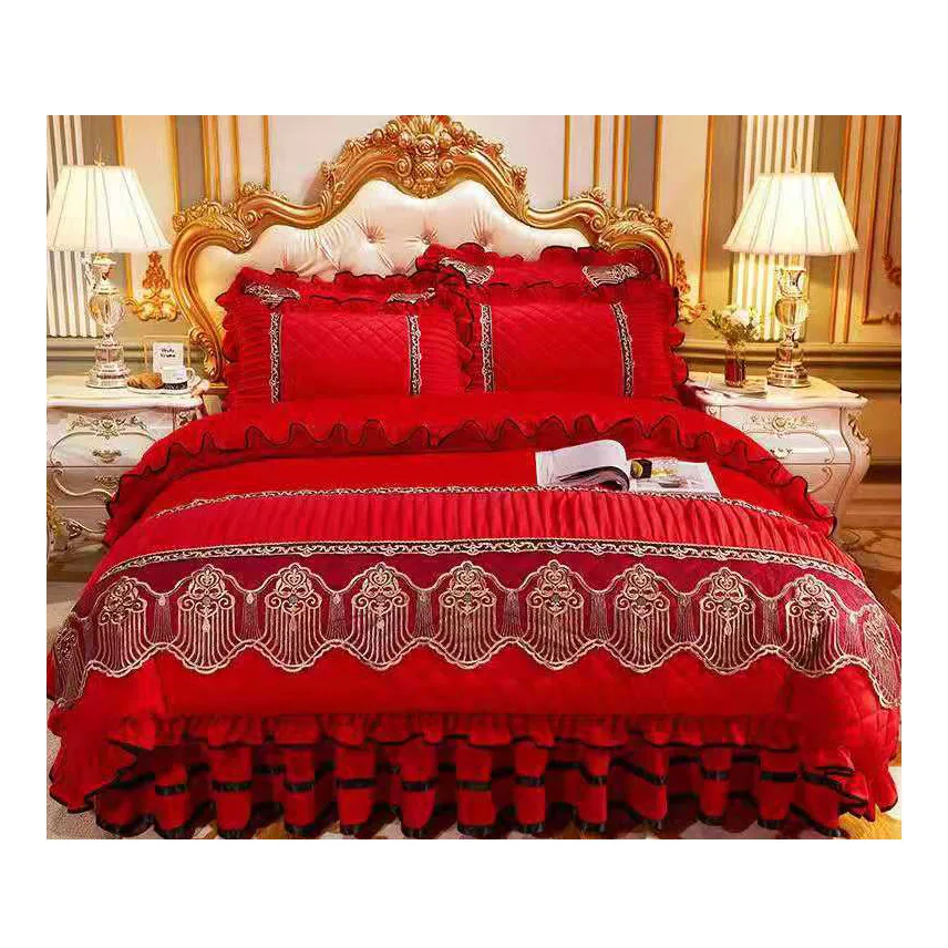 Solid color velvet duvet cover for household winter warm thick bedding set twin set queen queen duvet cover