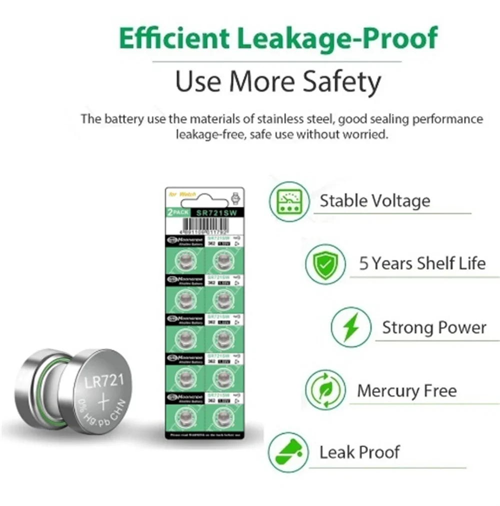 

AG11 LR721 Button Battery SG11 LR58 SR58 162 361 362 SR721 SR720 L721F Cell Coin Watch Toys Remote Battery