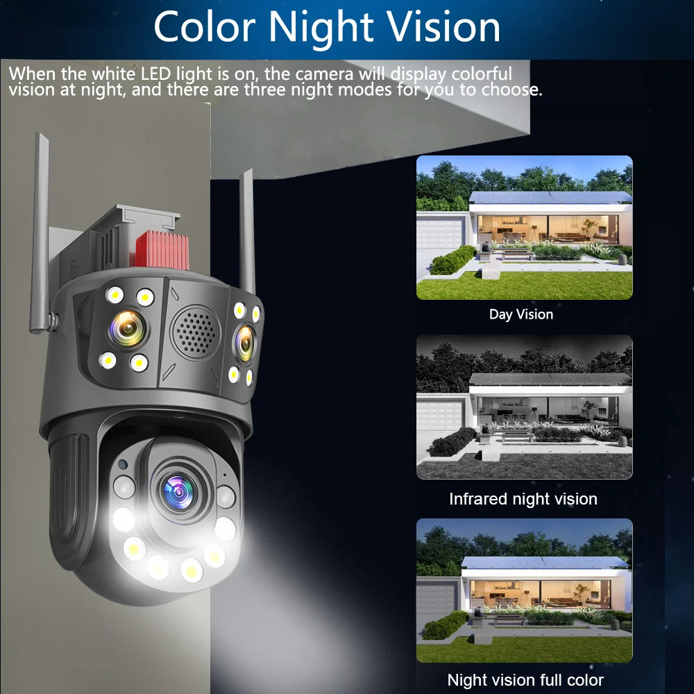 Imagem -06 - Câmera de Vigilância por Vídeo 6k 12mp Wifi ir 150200m Zoom 50x Câmera Cctv Detecção Humana ai Segurança Externa Câmeras ip Ptz