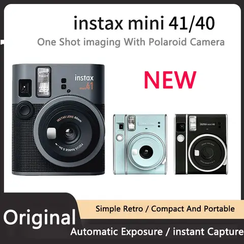 Nieuwe Originele Fujifilm Instax Mini 41/Mini 40 Instant Camera Zwart En Fuji Foto Film Papier/Fuji Ffilm witte rand Film ﻿