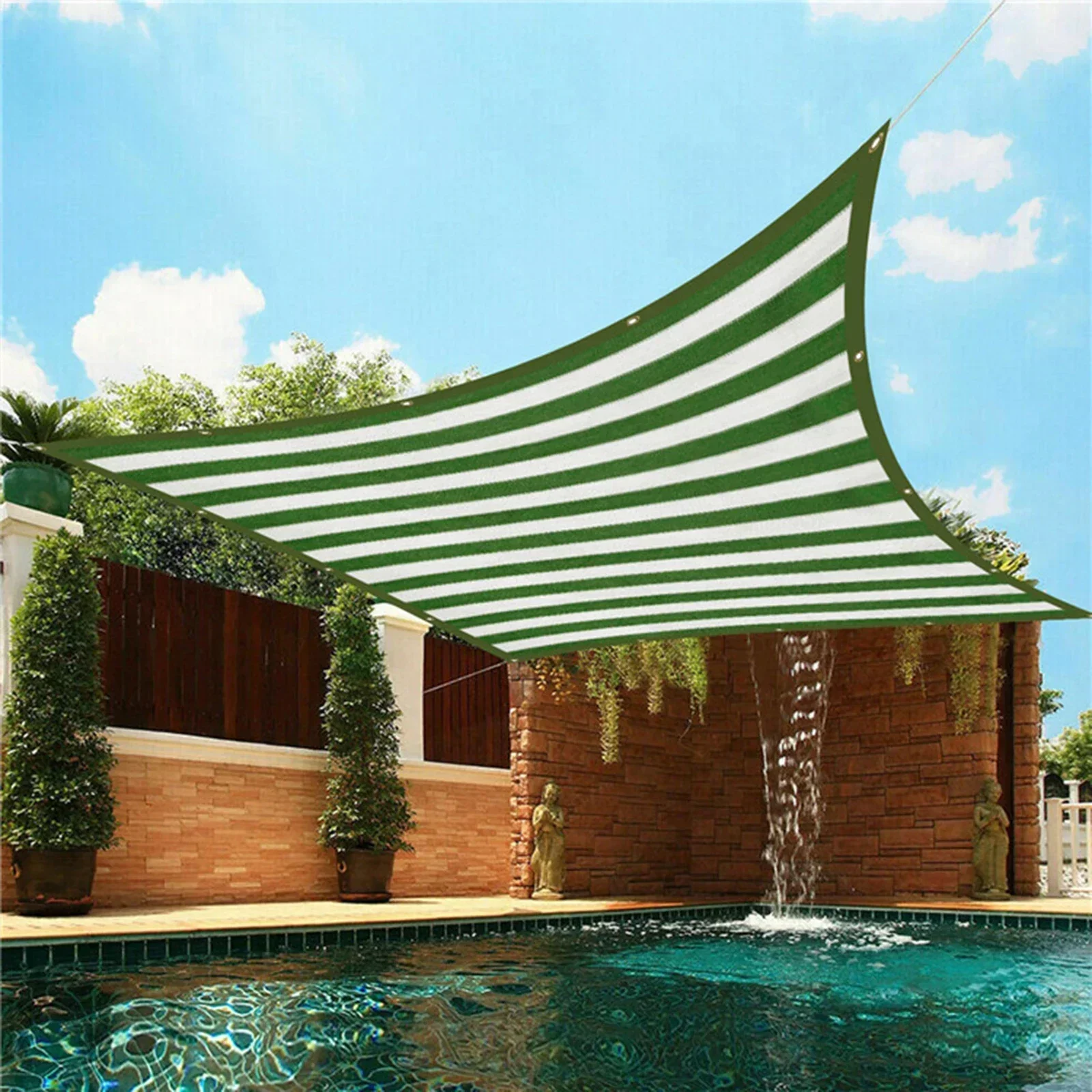 Outdoor Sun Shade Cloth UV Protection Breathable for Decks Pergolas HDPE Frost & Moisture Resistant With Reinforced Grommets