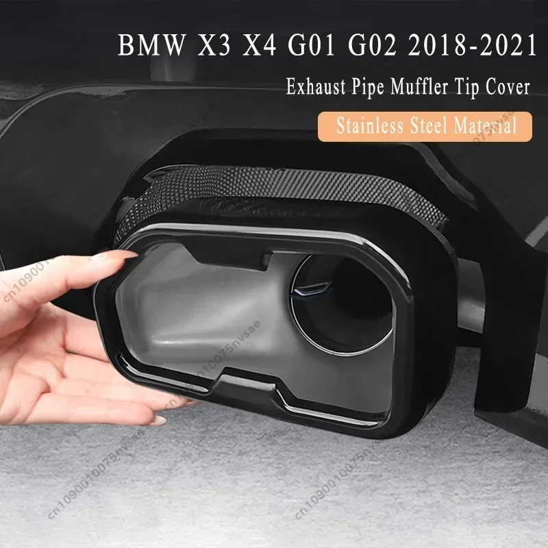 For BMW X3 G01 Pre Lci M Sport 20i30i M40i 2018-2021Car Stainless Tail Throat Exhaust Pipe Muffler Tip Cover Body Kits Tuning