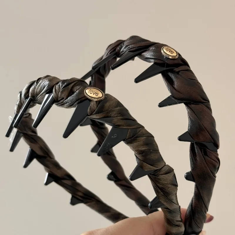 Tortoiseshell Leather Bowknot Hair Clip Gold Label High-end French Hair Accessory Fashionable Hairband