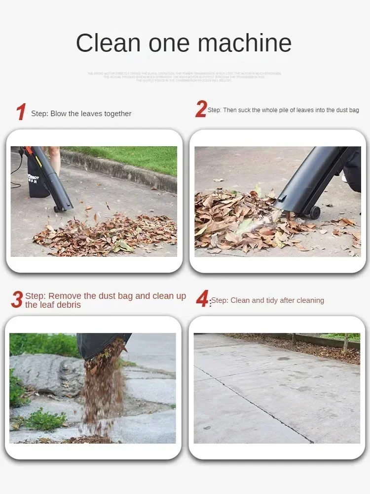 Aspirador de folhas elétrico poderoso 220V para limpeza de quintal com função Mulcher DA