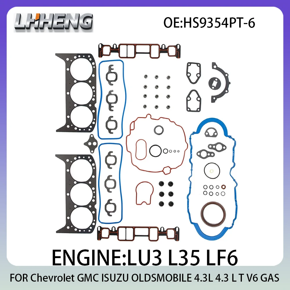 

Полный комплект прокладок двигателя для Chevrolet S10 BLAZER GMC ISUZU OLDSMOBILE 4.3L 4.3 L T V6 GAS 96-06 LU3 L35 LF6 HS810306B HS9354PT-6