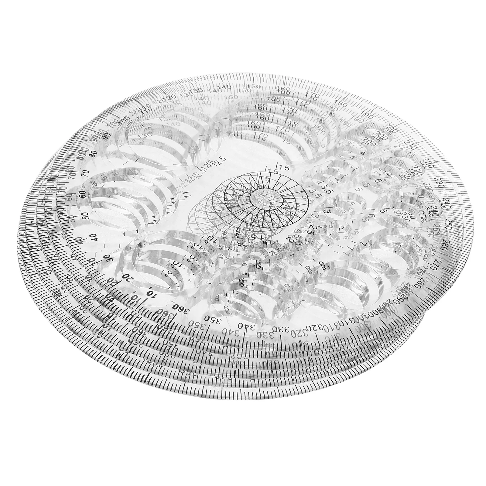 6Pcs 360 Degree Protractor Reusable Geometry Tool Clear Scales Multi-Function for Architects Builders Students Interior