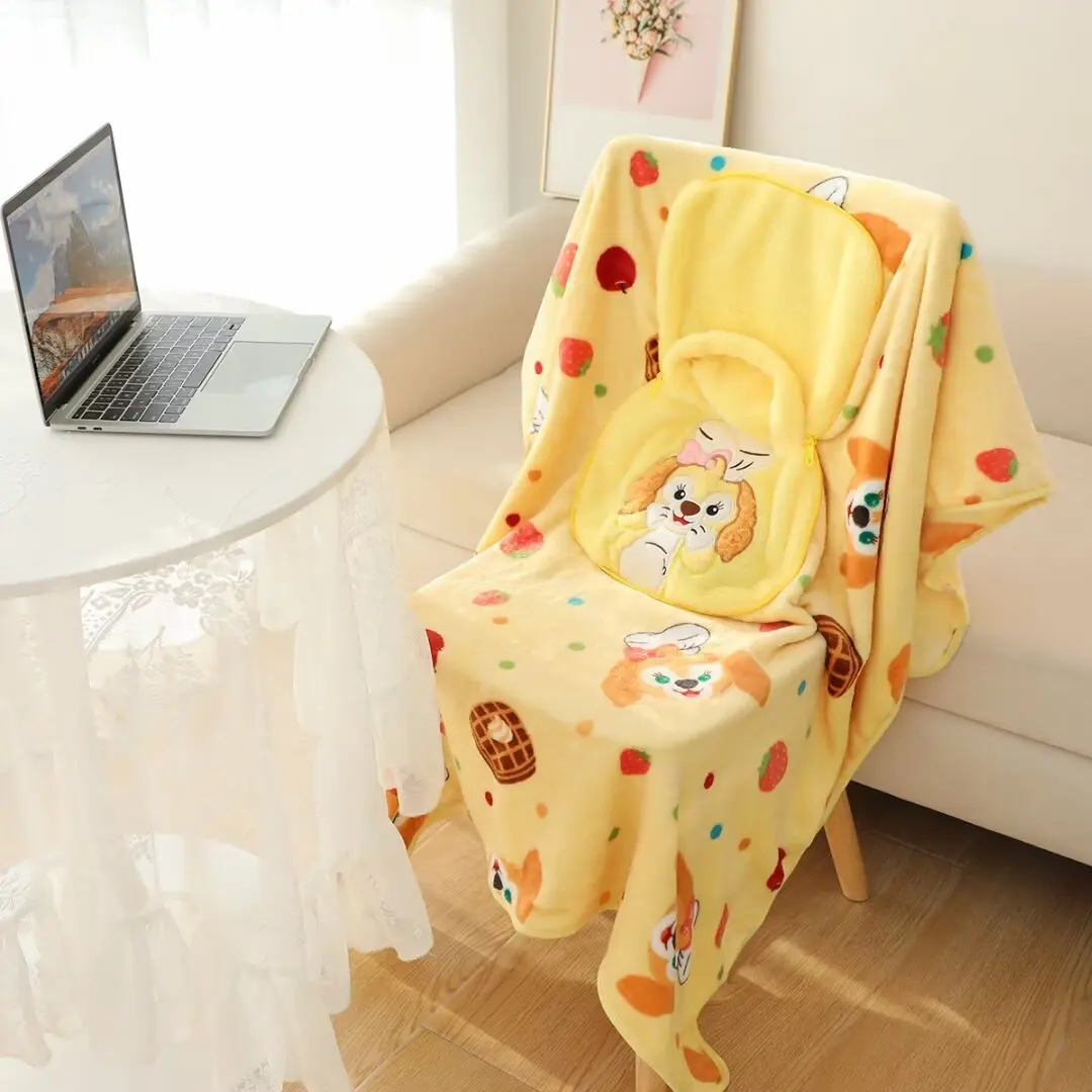 Disney Cartoon Anime CookieAnn Plush Pillow Blanket Cute Cartoon Portable Lunch Break Blanket Yellow Gifts For Girl