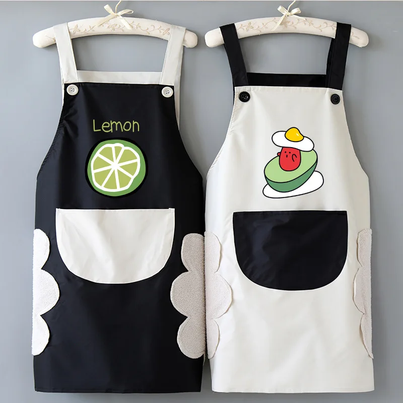 Apron Household Kitchen Waterproof Oil Proof Catering Special Work Clothes Fashionable And Westernized Summer Thin Style