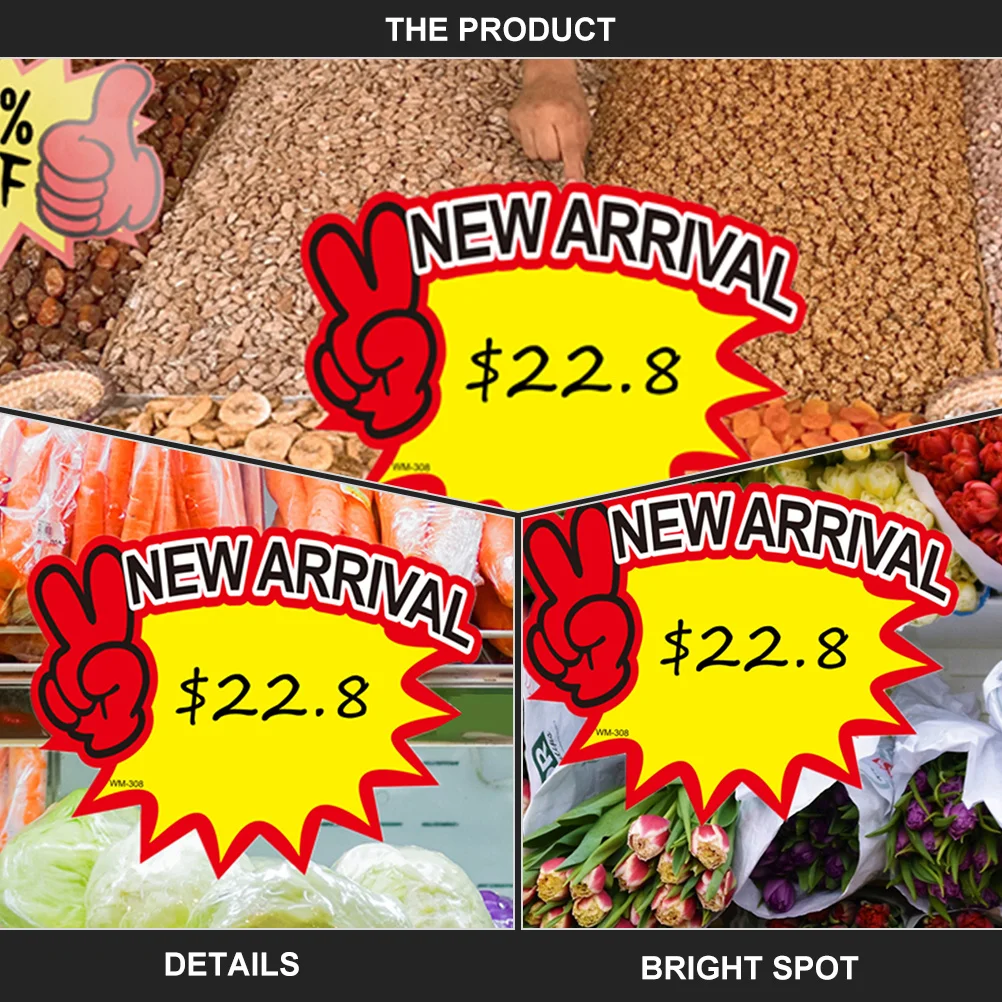 

50 pcs Price Tags Blank Advertising Stickers Commodity Signs For Sale Promotion Market Retail Fundraiser Flea Garage Event Craft