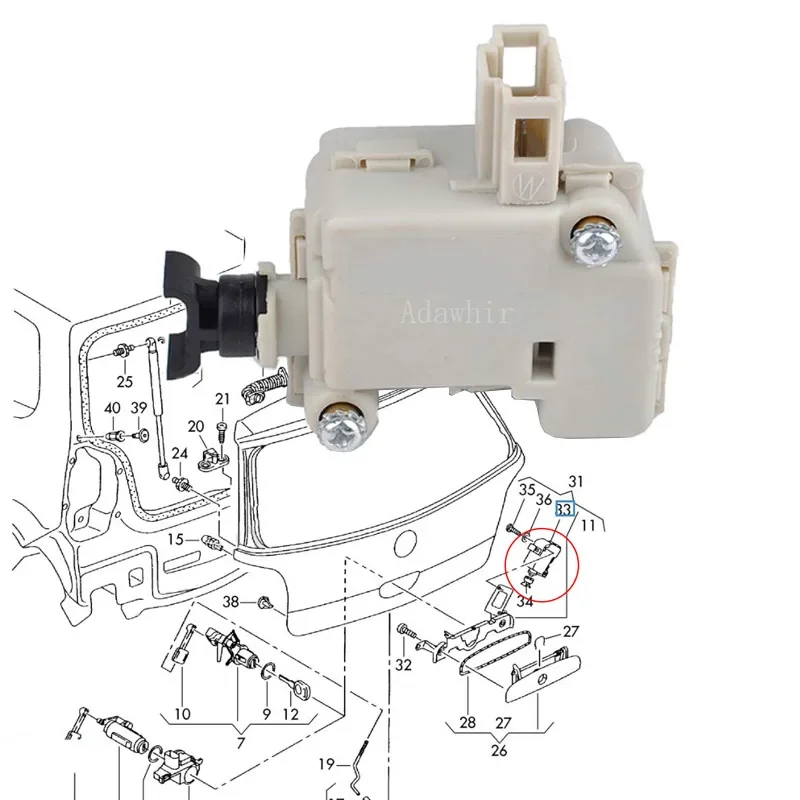 New Bootlid Trunk Tailgate Lock Servo Motor fit for VW Golf Jetta MK4 Passat B5 Beetle 3B5827061B 3B0959781C 7L6959781 1C0827425