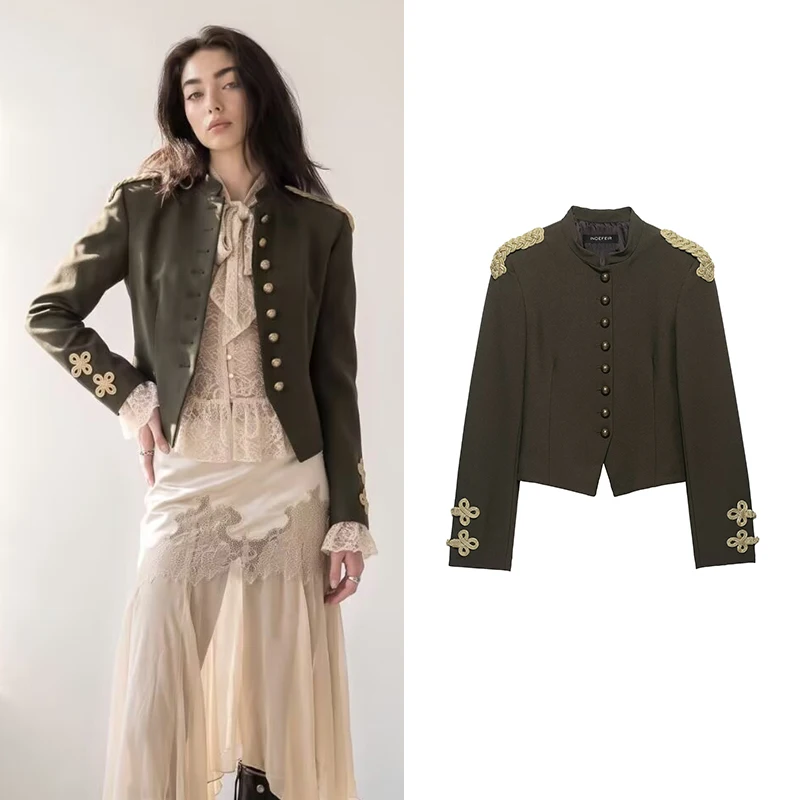 Women's Autumn Jackets 2026 New Chic Youth Retro Autumn Jackets Women's Street Chic Travel Joker Retro Napoleon Outerwear Coats