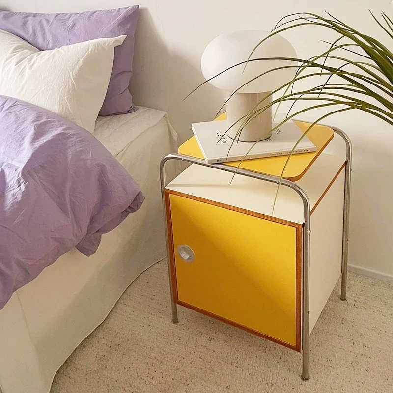 Korean Ins Style Mid-Ancient Bedside Table Internet Celebrity Ins Bedroom Bedside Cabinet Storage